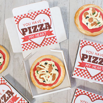 Pizza Valentine's Day Cookie Boxes