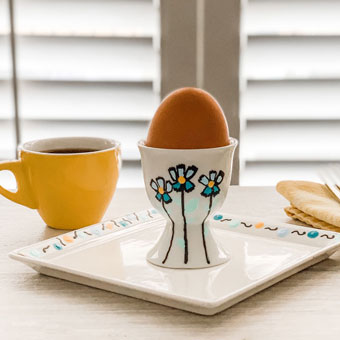 Hand Painted Spring Themed Breakfast Set