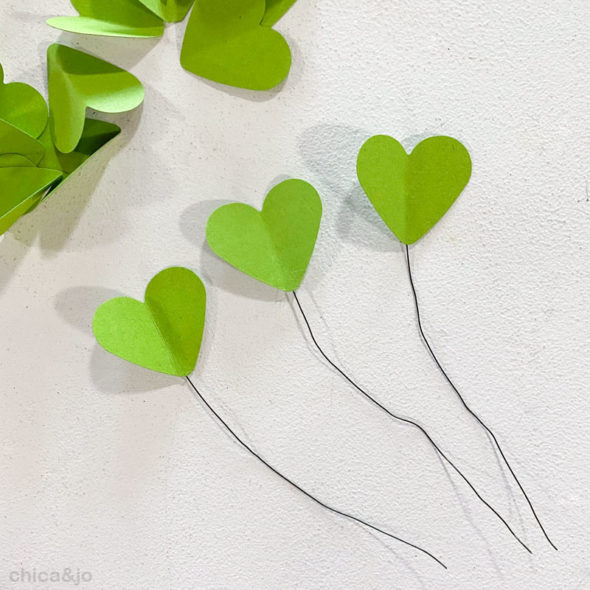 Paper clover wreath for St. Patrick's Day