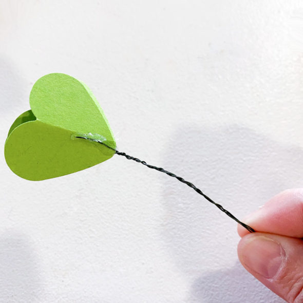 Paper clover wreath for St. Patrick's Day