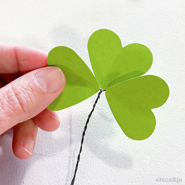 Paper clover wreath for St. Patrick's Day