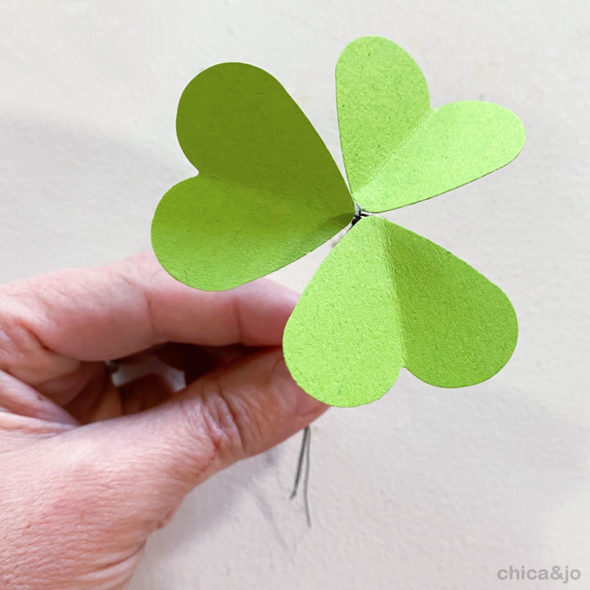 Paper clover wreath for St. Patrick's Day