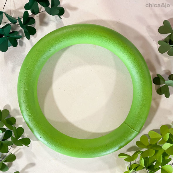 Paper clover wreath for St. Patrick's Day
