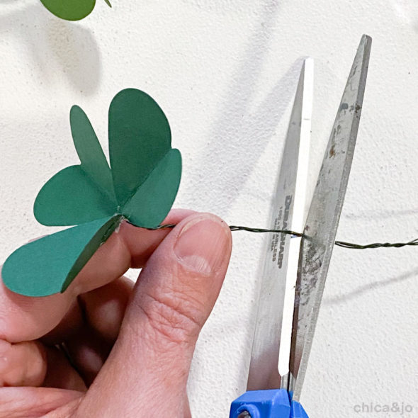 Paper clover wreath for St. Patrick's Day