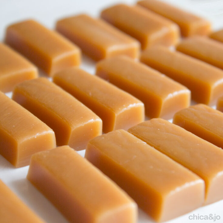 Soft and Chewy Salted Caramels