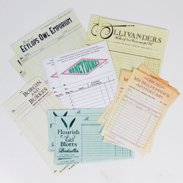 Harry Potter Diagon Alley play receipts printables