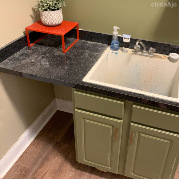 Hydro-dipped faux marble countertop