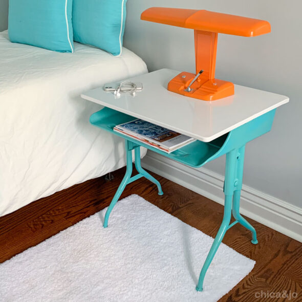 Vintage Modern Desk and Lamp Makeover