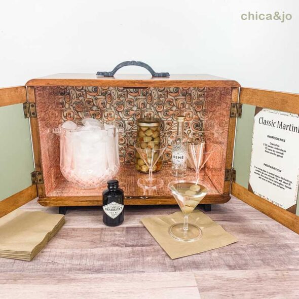 Mini Travel Bar Made from Japanese Mid-century Bread Box
