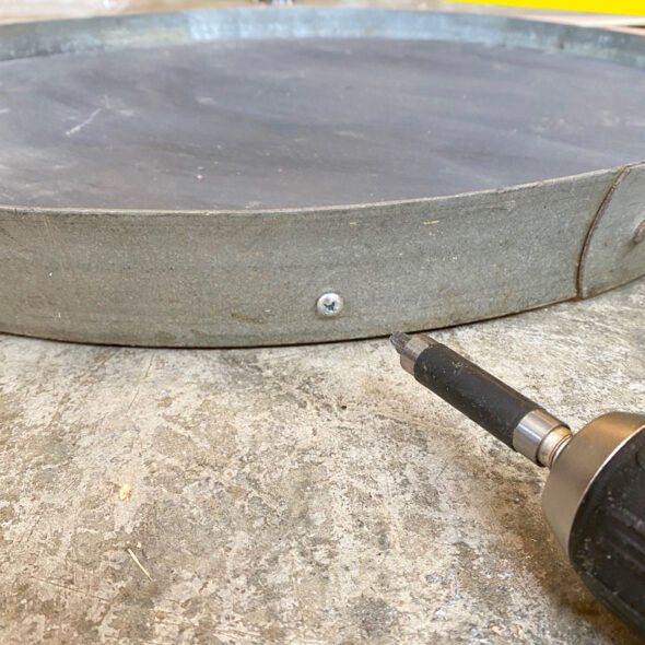 DIY bourbon barrel ring serving tray