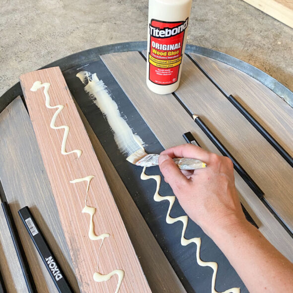 DIY bourbon barrel ring serving tray