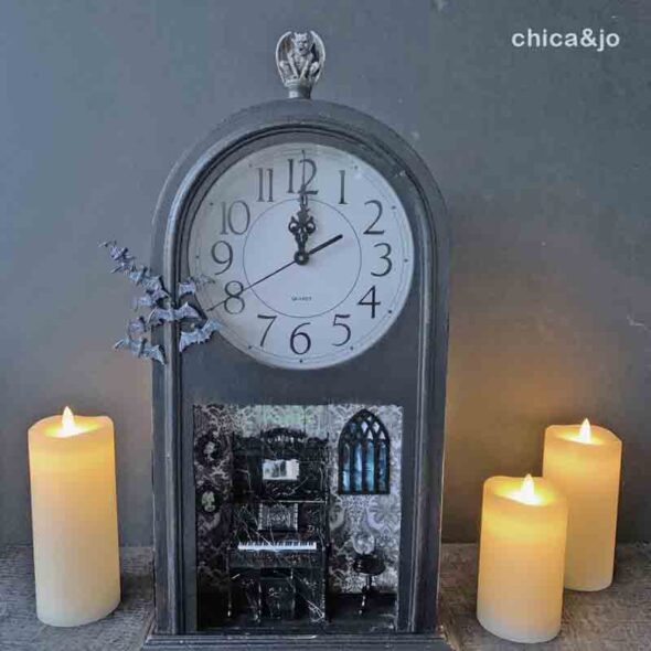 Haunted Clock Shadowbox for Halloween