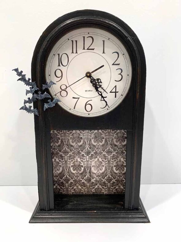 Haunted clock shadowbox for Halloween