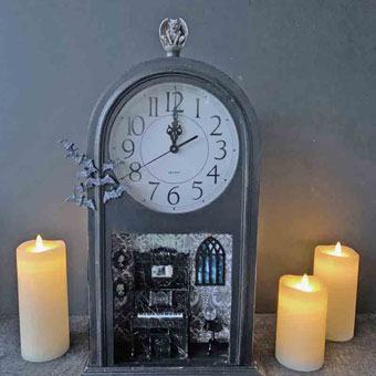 Haunted Clock Shadowbox for Halloween