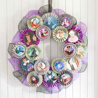 Disney Villains Halloween Rosette Wreath