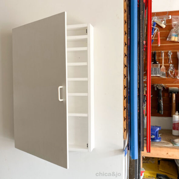 DIY Home Edit rainbow hardware and spray paint organizer cabinet
