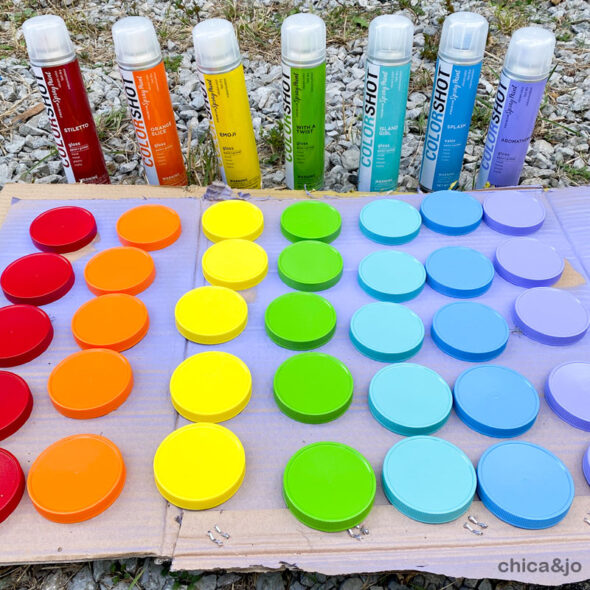 DIY Home Edit rainbow hardware and spray paint organizer cabinet