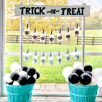 Self-serve Halloween Trick-or-Treat Candy Station