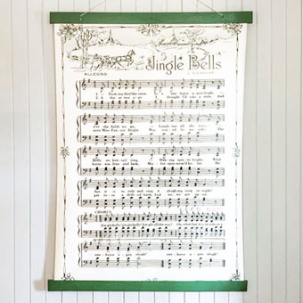 Jingle Bells Vintage Sheet Music Wall Hanging