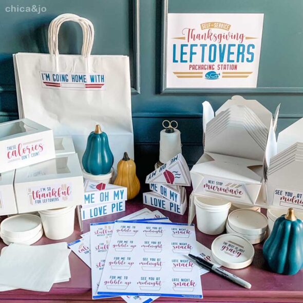 Thanksgiving Leftovers Station with Printable Labels