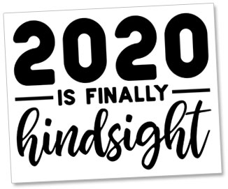 2020 is Hindsight word art free printable New Year's Eve