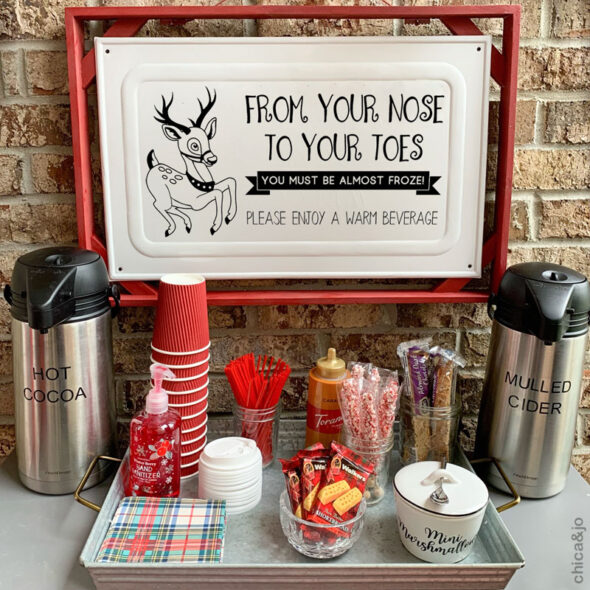 Front Porch Hot Cocoa Station for Delivery Drivers