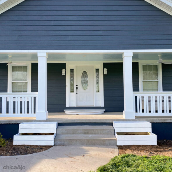 DIY Southern front porch renovation with curb appeal