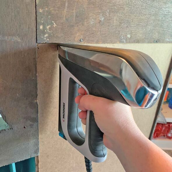 Transform a dated secretary desk into an entryway cabinet