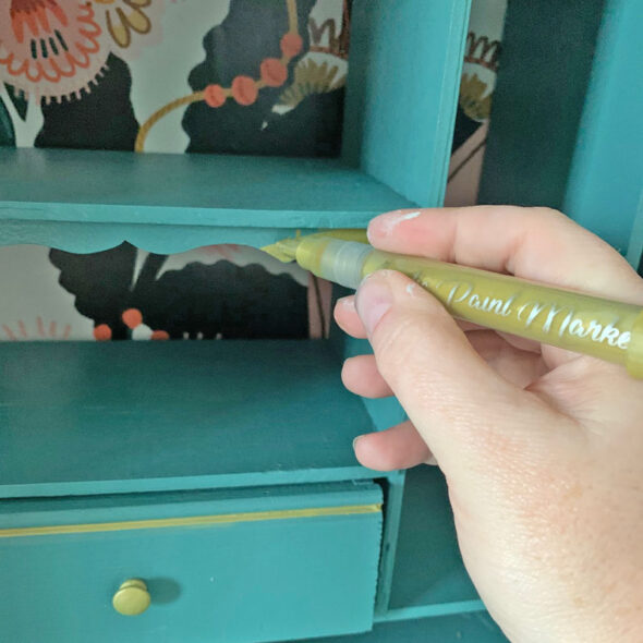 Transform a dated secretary desk into an entryway cabinet