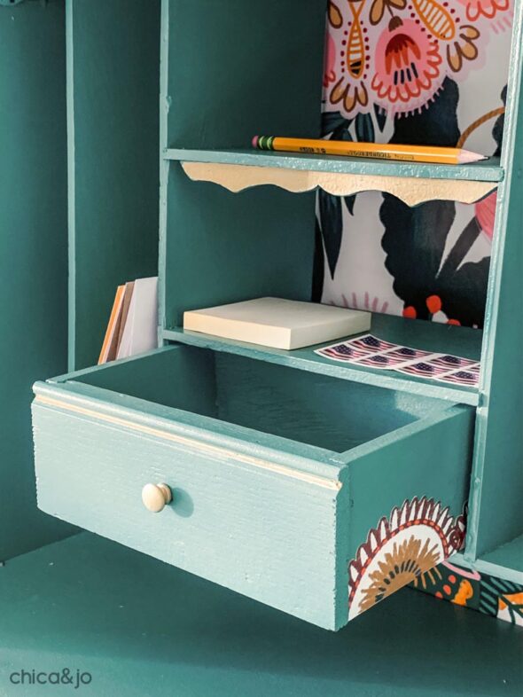 Transform a dated secretary desk into an entryway cabinet