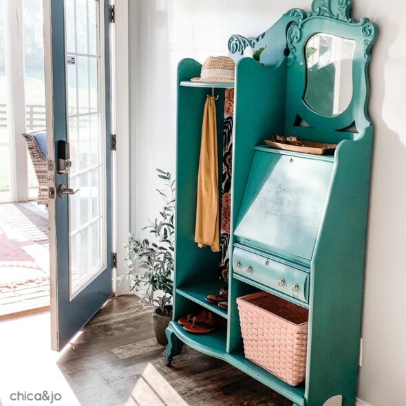 Transform a Dated Larkin Secretary Desk into an Entryway Cabinet