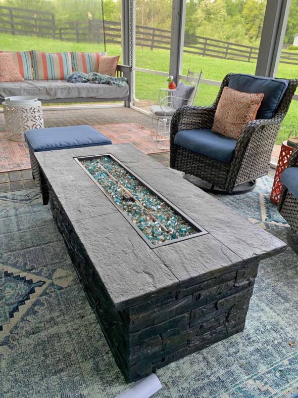 Custom fire table cover 