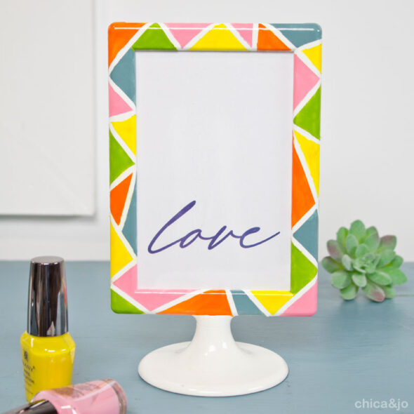 IKEA hack - TOLSBY frame customized with nail polish