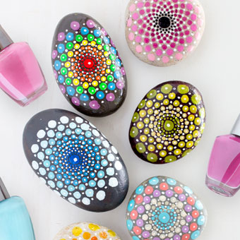 How to Paint Mandala Rocks with Nail Polish