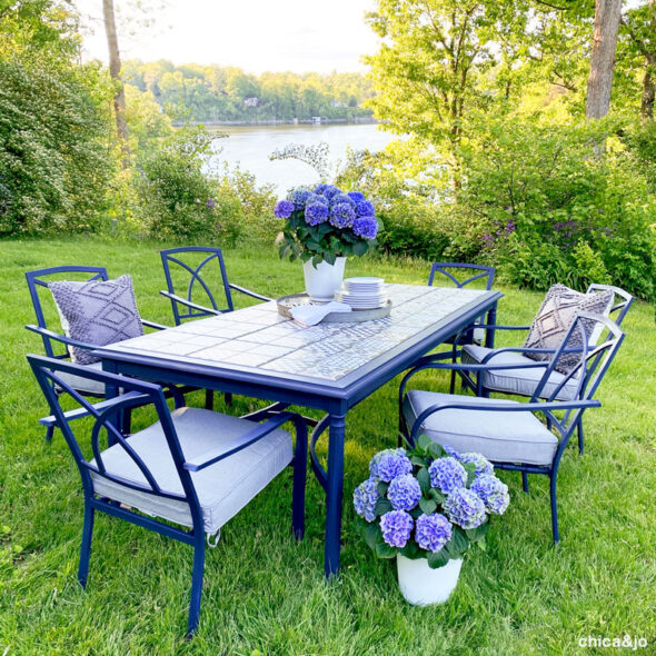 Tile Top Patio Table Makeover