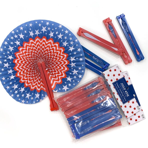 Fourth of July paper fan wreath