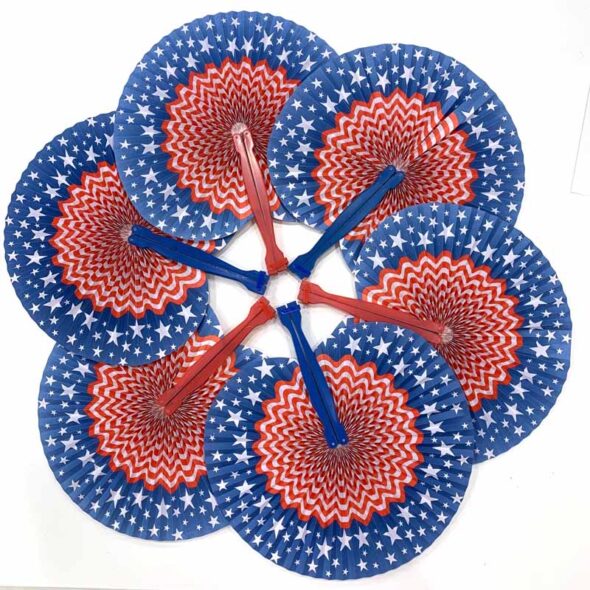 Fourth of July paper fan wreath
