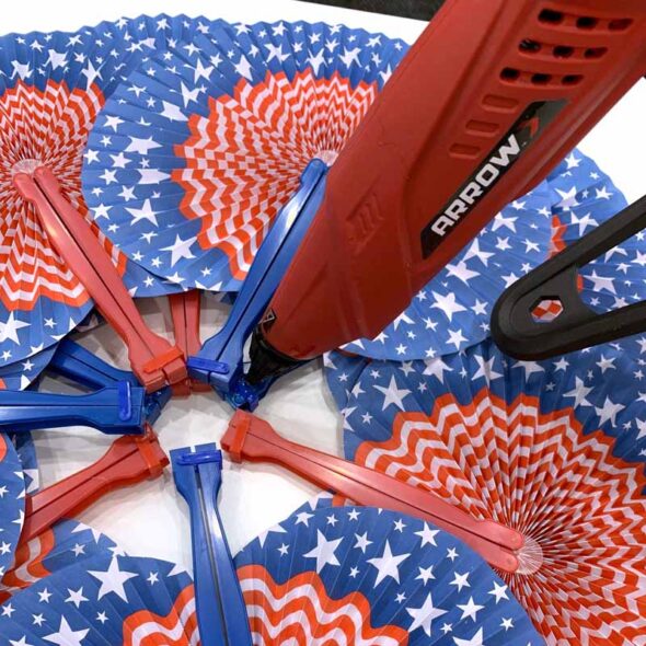 Fourth of July paper fan wreath