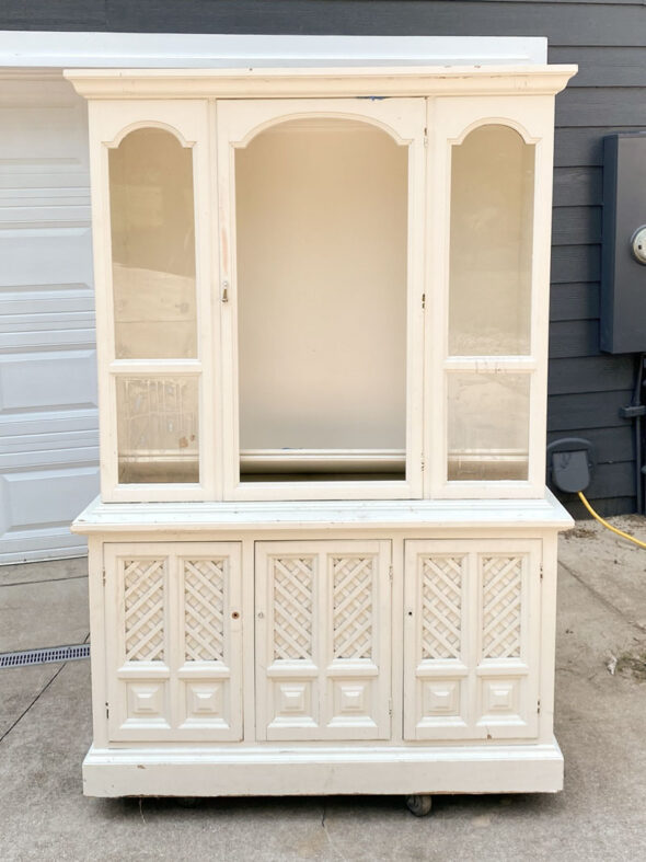 Refurbished hutch turned into a console table