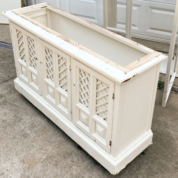 Refurbished hutch turned into a console table