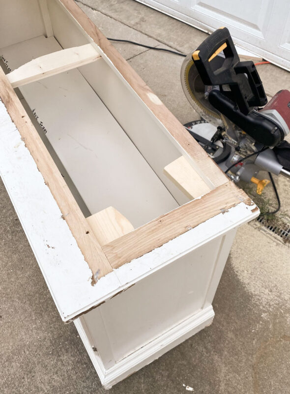 Refurbished hutch turned into a console table