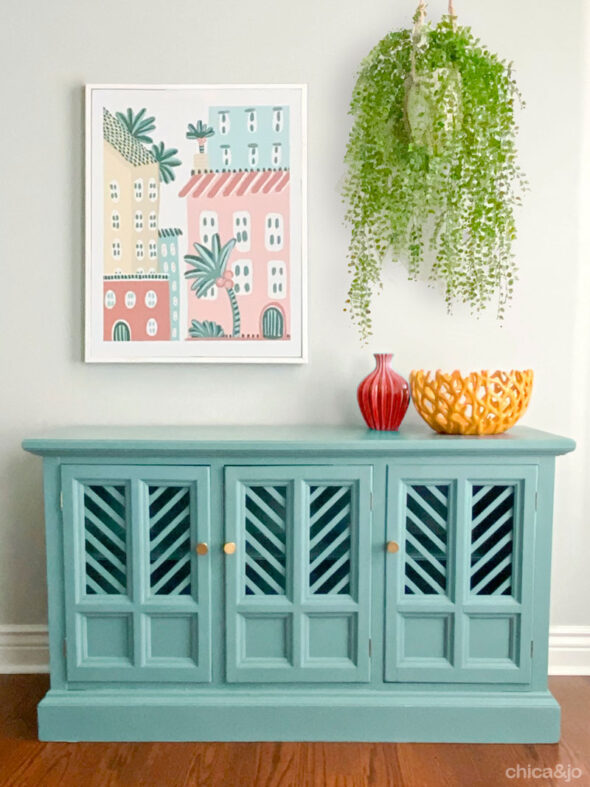 Refurbished hutch turned into a console table