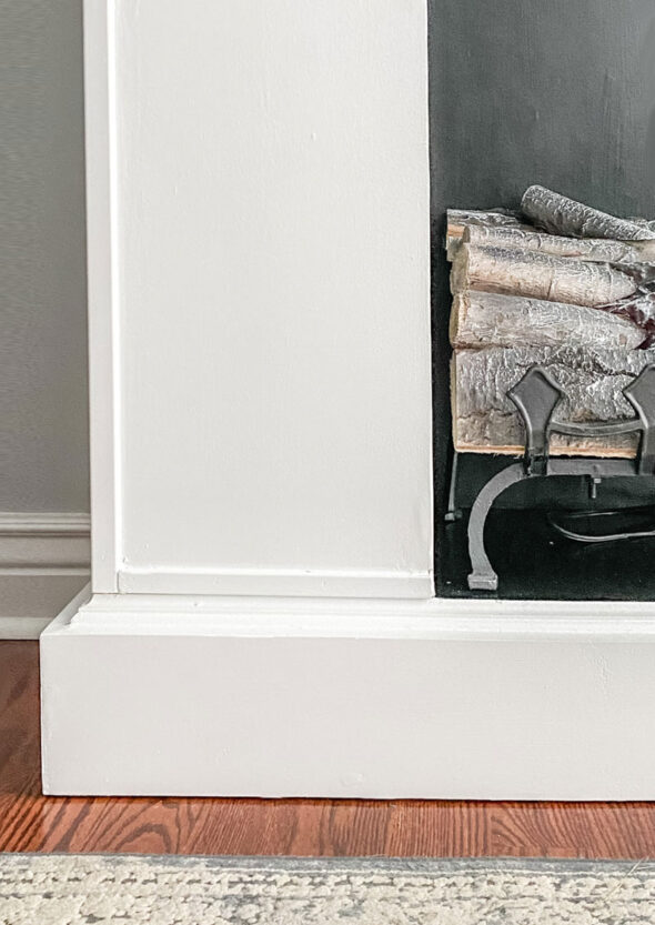 DIY faux fireplace made from an upcycled hutch