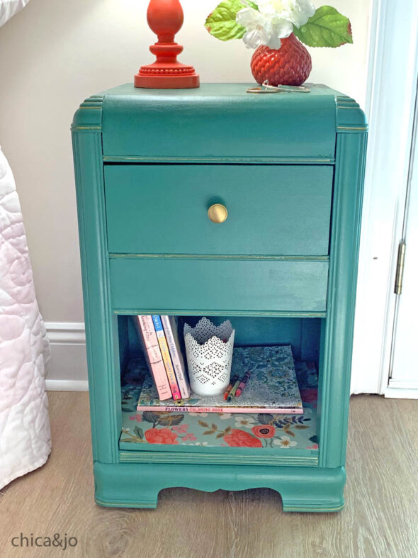 Nightstand makeover with Rifle Paper