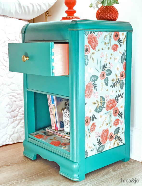 Nightstand makeover with Rifle Paper