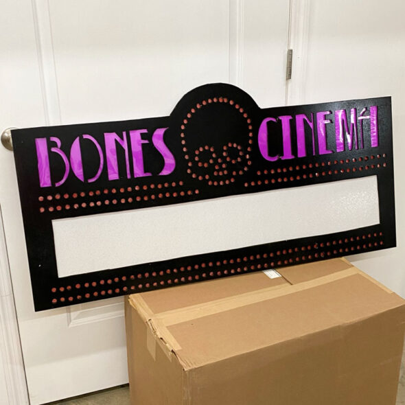 DIY movie theater lighted marquee sign