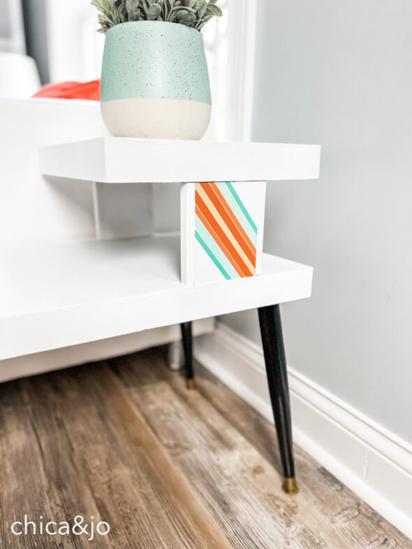 Mid century modern end table makeover