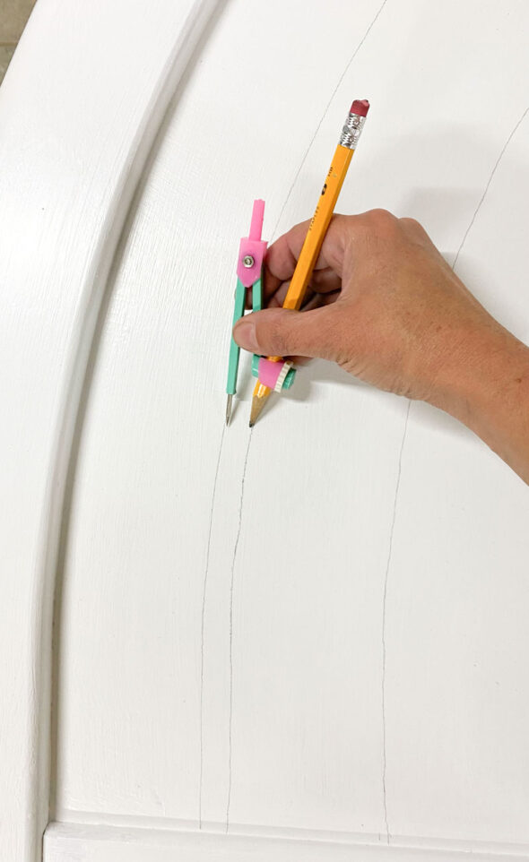 Retro rainbow painted headboard