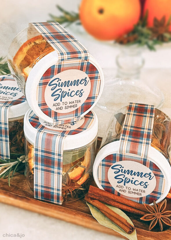 DIY simmering spices potpourri gift jars