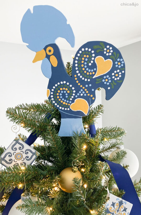 Portuguese tile themed Christmas tree